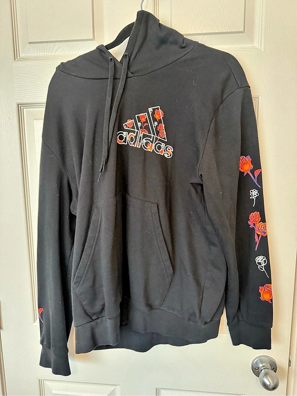 Adidas Floral Rose Graphic Hoodie women Hoodie 2XL Black